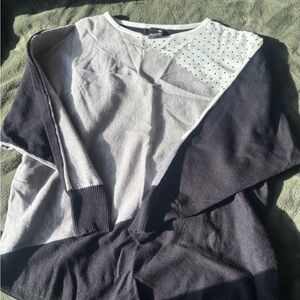 Two-Tone Black and Gray Sweater